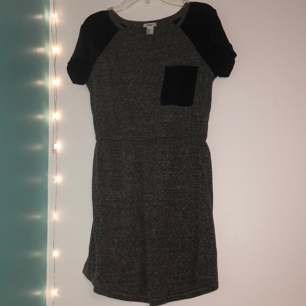 Grey with blue t-shirt dress